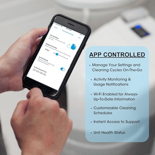 CatGenie A.I. Self-Cleaning Cat Litter Box with App Control, Automatic Self Washing, Flushing and Drying System, Reusable Washable Granules, No Scooping or Litter Replacement