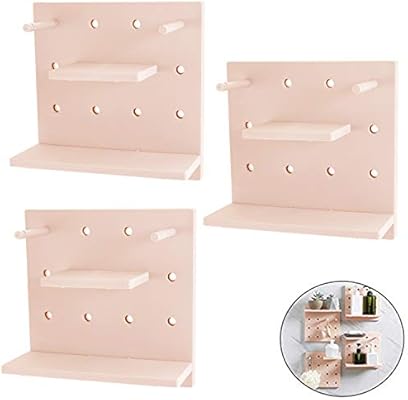 Ahua Floating Wall Shelf Plastic Hole Plate Storage 3 Pack Diy