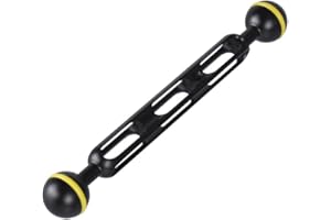 SKYSHARK 7" Aluminum Alloy Underwater Extension Arm,1" Diving Light Double Ball Head Connector Underwater CNC Arm System Ball Head Extension for Underwater Video Light,Strobe,Diving Camera Tray
