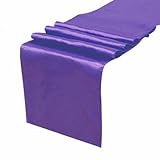 OurWarm Purple Satin Table Runner 12