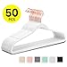SUPJOO Premium Velvet Hangers Rose Gold Swivel Hooks - Felt Hangers-HeavyDuty Non Slip Sturdy Suit Hangers-Space Saving Clothes Hangers 50 Pack for Skirts Coats (White)