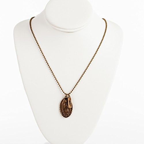 MY SAINT MY HERO Women's Our Lady of Guadalupe Necklace, Protector of the Americas (Grace). Our Lady Offers Protection, Grace and Comfort. Bronze Finish Beadball Necklace.