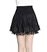 Mullsan Women Black Spinning Cover Stretch Waist Flared Lace Casual Mini Skirt