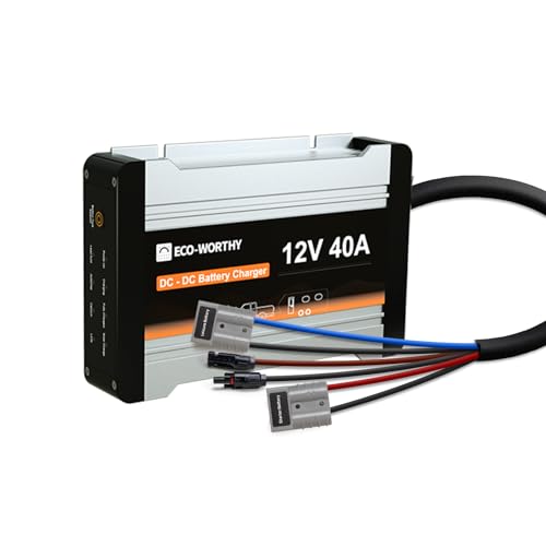 ECO-WORTHY Charging booster 12 V 40 A DC-DC battery charger for LiFePO4 battery, gel, charging booster for motorhomes, caravans