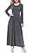 DKBAYA Women Casual Long Sleeves Soft Jersey Maxi Long Dress with Pocket Gray XL