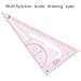 Tanlee 5 Pieces Measure Sewing Tools French Metric Ruler Plastic Fashion Metric Ruler Set French Curve Pattern Grading Rulers for DIY Clothing