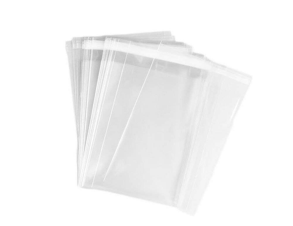 echo-ove 100Pcs Clear Resealable Cello/Cellophane BagsPackaging Bags with Adhesive Closure for Bakery Candies Cookies Snacks Poly Bags