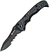 CRKT Mini My Tighe EDC Folding Pocket Knife: Assisted Opening Everyday Carry, Serrated Edge Blade, Veff Serrations, Thumb Stud, Frame Lock, Stainless Steel Handle with Nylon Scales Pocket Clip 1093K