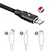 Aimus Phone Charger Cable, 3 Pack 4FT+4FT+6FT Cotton Braided Data Cable Line with LED Light USB Charger Cable Gaming Charging Cable Cord Compatible with iPhone X/8/7/6/6s/5/, iPad and iPod- Black