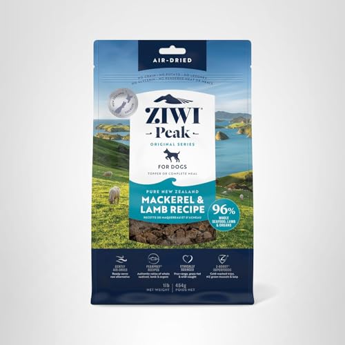 ZIWI PEAK AIR-DRIED DOG FOOD – MACKEREL & LAMB – ALL NATURAL, HIGH PROTEIN, GRAIN FREE, LIMITED INGREDIENT W/ SUPERFOODS (16OZ)