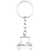 YALLNASL Golf Cart Keychain Silver Gold Golf Bag Accessories Charms for Women Men Golf Lovers Birthday Christmas Gift Ideas