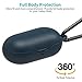 KEYANSWER PC Case for Galaxy Buds Wireless 2019, Thin Fit, Hard Protective Ring Case with Carabiner, Full Body Protection, Egg Case (Navy Blue)
