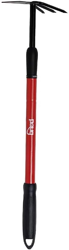 Bond Manufacturing 3-Tine Non Bond LH012 Cultivator with Telescopic Handle & Non-Slip Grip, Red : Hand Tillers : Garden & Outdoor