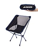 TrekUltra Portable Compact Lightweight Camp Chair with Bag - Ultralight Folding Camp Chairs - Great Beach Hiking Backpacking and Sporting Events Chair with Adjustable All Terrain Feet