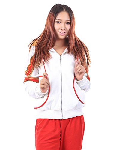 De-Cos Sword Art Online Lightning Flash, Titania Yuuki Asuna White Hoodie