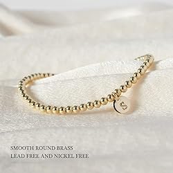 Turandoss Initial Bracelet for Women - Dainty 14K