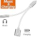 [Apple MFi Certified] Lightnįng to 3.5 mm Headphone Jack Adapter Charger for iPhone Dongle 2 in 1 Earphone 3.5mm Splitter Adaptor Charger Cables & Audio Connector Compatible with iPhone ipad iPod