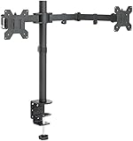 VIVO Dual LCD Monitor Desk Mount Stand Heavy Duty Fully Adjustable fits 2 /Two Screens upto 27" (STAND-V002)