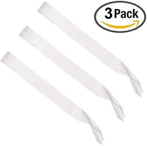 Zapour 3 Pack Blank White Sashes Satin Sashes Party Accessory for Party Decorations,Wedding and DIY