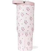 HydroJug Sport - Stainless Steel Tumbler with Straw, Vacuum Insulated, 40oz Leakproof Water Bottle, Ergonomic Design, Reusable, Dishwasher Safe, Rubber Base, Durable for Gym or Outdoors, Wildrose