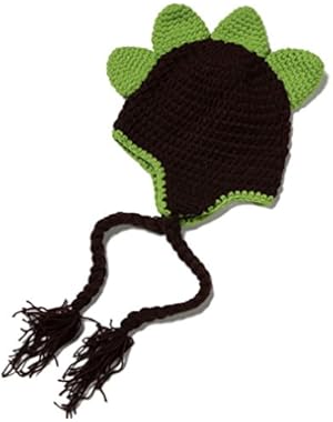 Dinosaur Style Newborn Baby Infant Knit Crochet Photo Shoot Hat w/Braids