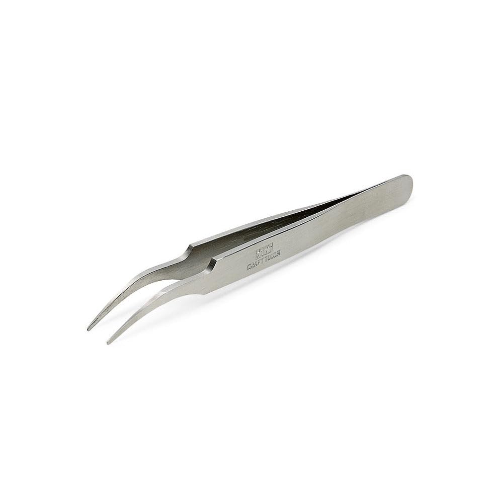 TAMIYA HG 300074108 Tweezers Curved/Round Steel