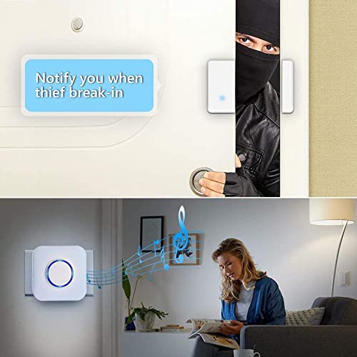 Wireless Door Sensor, BITIWEND Door Chime Doorbell With 600ft Operate
