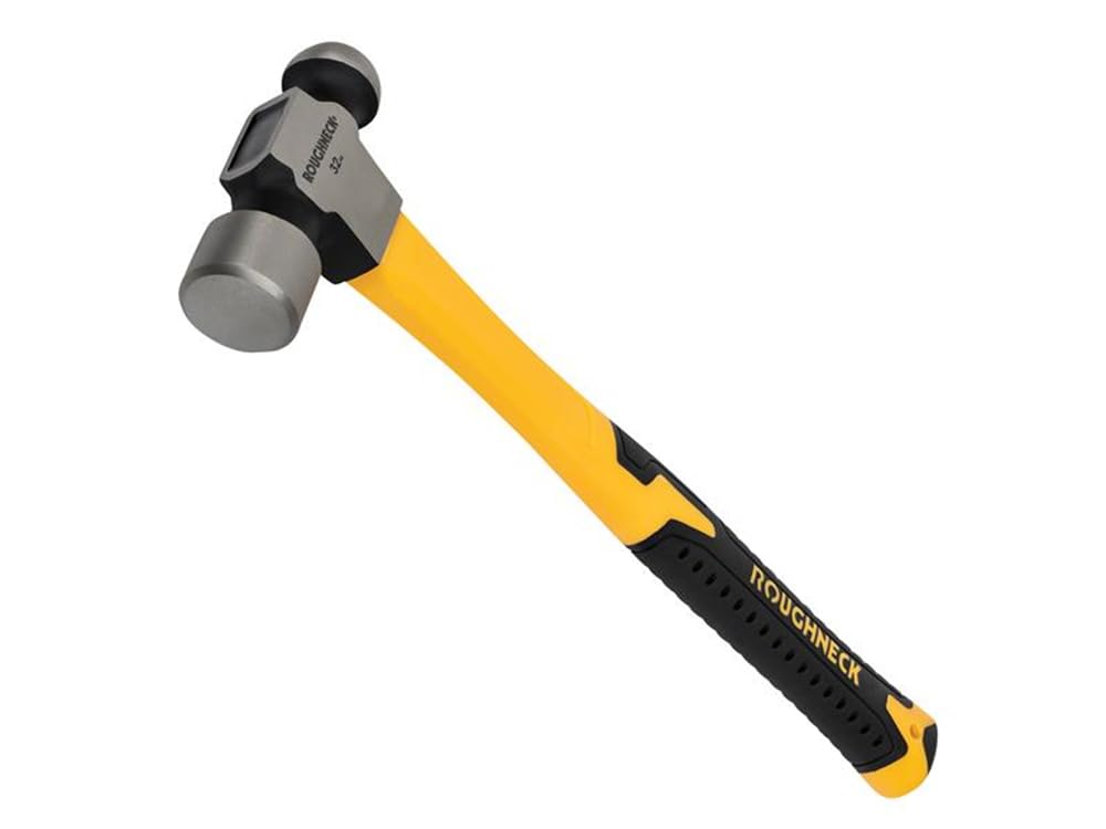 Roughneck Ball Pein Hammer Fibreglass Shaft 1.36kg (48oz), Black and Yellow