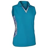 Monterey Club Ladies Dry Swing Mallard Water Line Contrast Sleeveless Shirt #2668