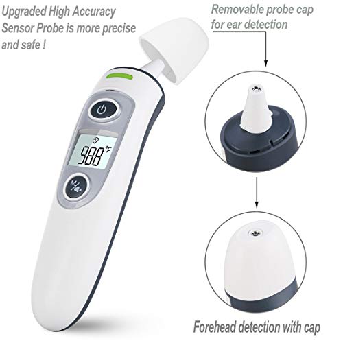 New Generation Forehead and Ear Thermometer for Fever, Digital Medical Infrared Thermometer for Baby, Infants, Kids and Adults, Accurate Baby Clinical Body Fever Thermometers, CE and FDA Approved