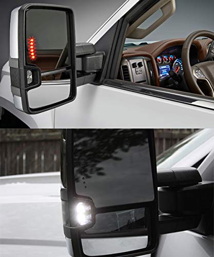 ModifyStreet Power Side Towing Mirrors with Smoke Lens Turn Signal and Heated Defrost and Clearance Light for 14-18 Chevy Silverado Avalanche Tahoe Yukon/XL/Denali Suburban or GMC Sierra - Chrome - Thumbnail 6