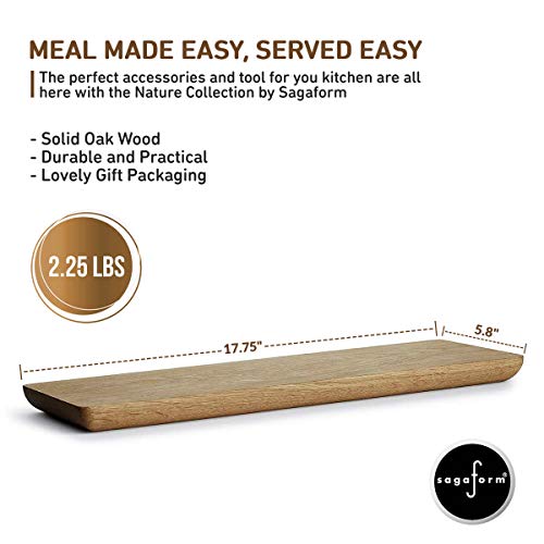 Sagaform Deluxe Oak Wood Cutting Board – Elegant Serving Platter Tray – Durable and Smooth Surface – for Kitchen, Dining Room or Restaurant