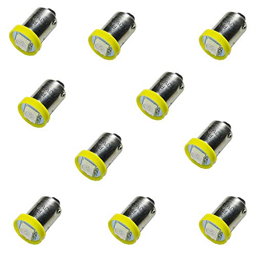PA 10PCS #1893#44#47#756#1847 BA9S 1SMD LED Wedge Pinball Machine Light Bulb Yellow(Amber)-6.3V