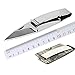 Money Clip Pocket Folding Knife - EDC Fold Knives Stainless Steel Silver Blade and Handle (Silver)
