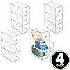mDesign-Plastic-Kitchen-Pantry-Cabinet-Countertop-Organizer-Storage-Station-with-3-Drawers-for-Coffee-Tea-Sugar-Packets-Sweeteners-Creamers-Drink-Pods-Packets-4-Pack-Clear mDesign Handy Tea Box Storage Unit with Room for Different Types of Teabags – Sturdy Storage Box for Use in The Kitchen…