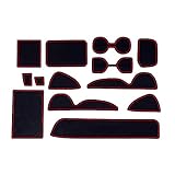 Powerty 2019 RAV4 Cup Holder Liner Non-Slip Gate Slot Mats Latex Door Pad Cup Mat Interior Accessories for 2019 Toyota RAV4 13 Pcs (Red)