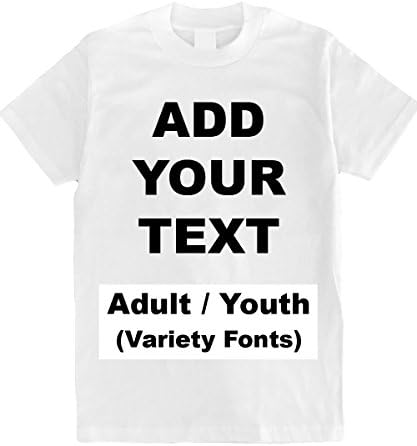 Custom T Shirts Men's Heavy Comfort Add Your Own Text Message Cotton T Shirt