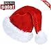SHEING Santa Hat Plush Velvet & Comfort Liner Thickened Christmas Hat for Adults (Traditional Red)
