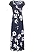 Kranda Womens Summer Short Sleeve Faux Wrap V Neck Floral/Solid Maxi Long Dress
