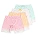 Girls Lace Underwear Briefs, Dance, Bike Shorts,4 Packs Safety Legging Panties-for Sports or Under Skirts Pink