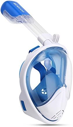 180° Full Face Snorkel Mask Anti-Fog Anti-Leak Panoramic Large View with Go Pro Mount for Adults Youth Kids