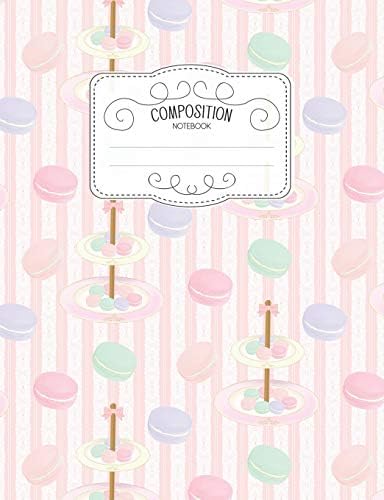 Composition Notebook: Kawaii College Ruled Narrow Line Comp Books for School - Macaron French Dessert: 42 (Pastel Cute Journals for Students)