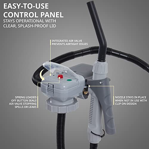 Deway Automatic Fuel Transfer Pump With Nozzle For Quick Flow Control & Stop, Advanced Adapter