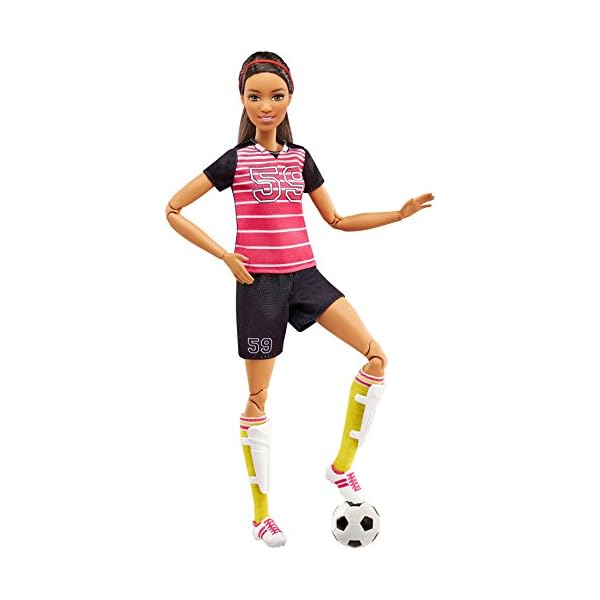 Mattel Barbie FCX82 Made to Move Fußballspielerin (brünett) Puppe