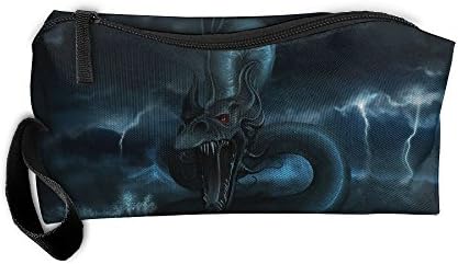 Kla Ju Portable Pencil Bag Purse Pouch Chinese Dragon Digital Pattern Stationery Storage Organizer Cosmetic Holder