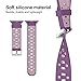 Apple Watch Breathable Band 38mm, UMTELE Silicone Replacement Wristband Sport Strap with TPU Protective Case for Apple Watch Nike+, Series 2, Series 1, Sport, Edition, Violet Dust/Plum Fog