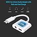 USB C Digital to 3.5mm Audio Adapter and USB PD Quick Charging Adapter, 2 in 1 Type C to Headphone Aux Port Converter, Compatible with iPad Pro 2018, Google Pixel 2/3/XL and More, White (Upgraded)thumb 1