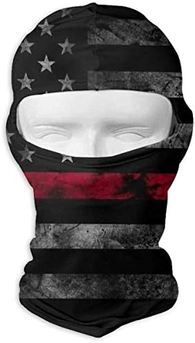 Liliynice Full Face Mask, Firefighter Thin Red Line Sports Magic Face Mask Balaclava UV Prevention Dustproof Breathable Bandana Windproof Warmer Mask