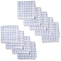 Dockers Men's 9 Piece Hankie Gift Set, Blue Plaid, One Size