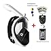 180° Snorkel Mask View for Adults and Youth. Full Face Free Breathing Design.[Free Bonuses] Cell Phone Universal Waterproof Case (Dry Bag) and Anti-Fog Wipes (Kung Fu Penda, Small/Medium)